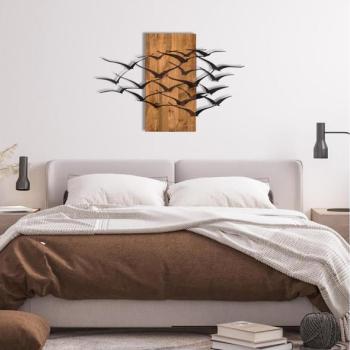  Fali dekoráció 86x58 cm madarak fa/fém  kép