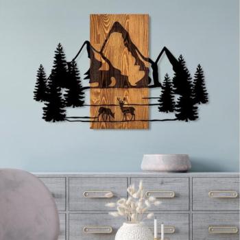 Fali dekoráció 88x57 cm hegy motívum fa/fém  kép