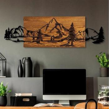  Fali dekoráció 93x29 cm hegy motívum fa/fém  kép