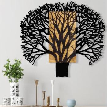  Fali dekoráció 93x86 cm fa/fém faág mintával  kép
