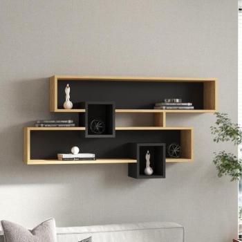  Fali polc KAREN 120x72,2 cm barna/antracit  kép