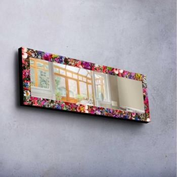  Fali tükör 120x40 cm fenyő/Virágok  kép