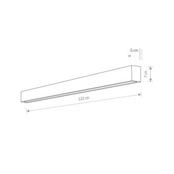 Fali világítás Straight L, 122 cm, grafit kép