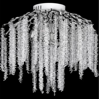  Felületre szerelhető csillár  6xE14/60W/230V + 3xLED/3W átm. 54 cm fényezett króm  kép