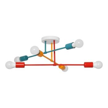  Felületre szerelhető csillár CAMBRIDGE 6xE27/20W/230V kék/piros/narancssárga  kép