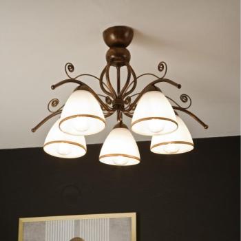  Felületre szerelhető csillár  RETRO 5xE27/60W/230V bronz patina  kép