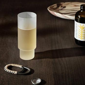ferm LIVING Longdrink pohár Ripple, fehér, 300 ml, pohár, 4 db-os készlet kép