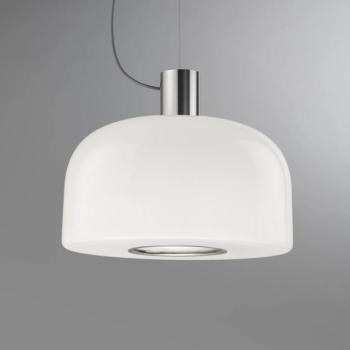 FLOS függőlámpa Bellhop Glass S2, alumínium színű, Ø 45 cm kép
