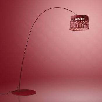 Foscarini Twiggy Grid LED ívlámpa, kárminpiros színben kép