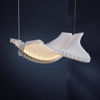 FRANDSEN Sora LED-es függőlámpa, fehér/réz, papír kép