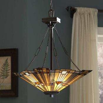 Függő lámpa Inglenook színes üveggel, l 45 cm kép