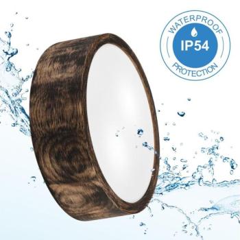  Fürdőszobai mennyezeti lámpa OAK SMOKY 2xE27/15W IP54, 27,5 cm, tölgy/barna  kép