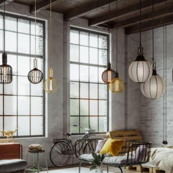 Globe LED izzó, fekete, E27, 3,5 W, 1.800K, dimmelhető kép
