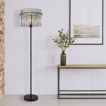Gorley állólámpa, magasság 152 cm, füstszürke, üveg/fém kép