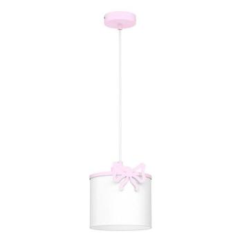  Gyerek csillár zsinóron SWEET 1xE27/15W/230V fehér/rózsaszín/íj  kép