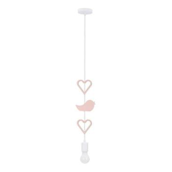  Gyerek függeszték zsinóron HEART 1xE27/20W/230V rózsaszín/fehér  kép