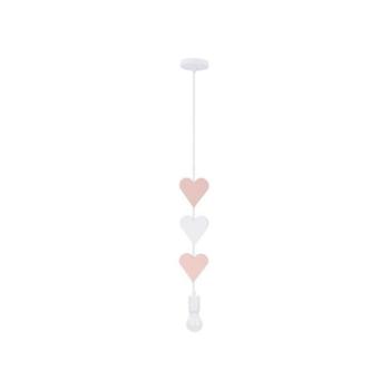  Gyerekcsillár zsinóron HEART 1xE27/20W/230V rózsaszín/fehér  kép