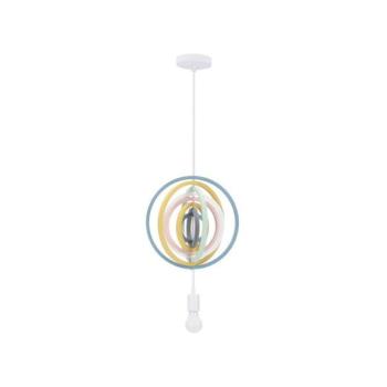  Gyerekszoba csillár kábelen HOOPS 1xE27/20W/230V, átmérő 27 cm, többszínű  kép