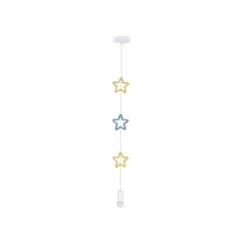  Gyermek függeszték STARS zsinórral 1xE27/20W/230V sárga/kék/fehér  kép