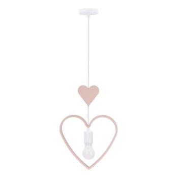  Gyermek zsinóros csillár HEART 1xE27/20W/230V rózsaszín/fehér  kép