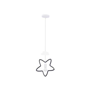  Gyermek zsinóros függőlámpa STARS 1xE27/20W/230V fekete/fehér  kép