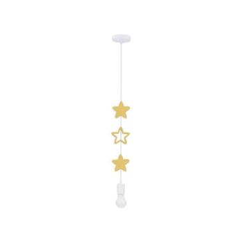  Gyermekcsillár zsinórral STARS 1xE27/20W/230V sárga/fehér  kép