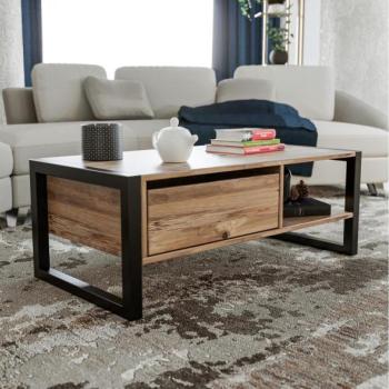  HALDIZEN konferenční stolek 55x105 cm černá/hnědá  kép