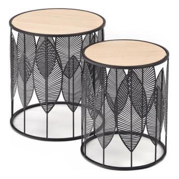 Halmar KÉSZLET 2x Kávésasztal FOLLA átm. 33/40 cm fekete  kép