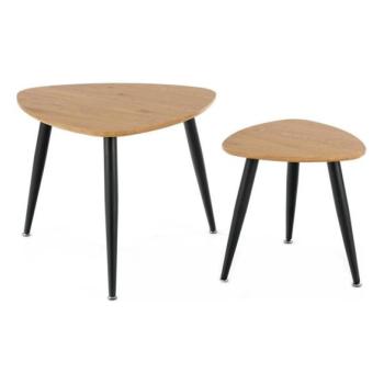 Halmar KÉSZLET 2x Kisasztal NICEA átm. 40/60 cm arany tölgy/fekete  kép