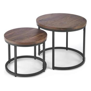 Halmar KÉSZLET 2x OREO konferencias asztal, átm. 43/53 cm, fekete/dió  kép