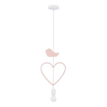  HEART gyermek függőlámpa zsinóron 1xE27/20W/230V rózsaszín/fehér  kép