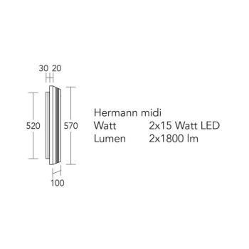 HerzBlut LED-es fali lámpa Hermann midi, natúr tölgyfa, fényerőszabályozóval kép