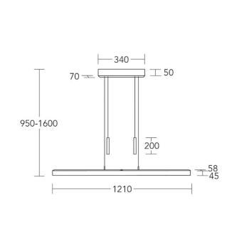 HerzBlut LED-es függőlámpa Leonora, 121 cm, fa, fényerőszabályzóval, kép