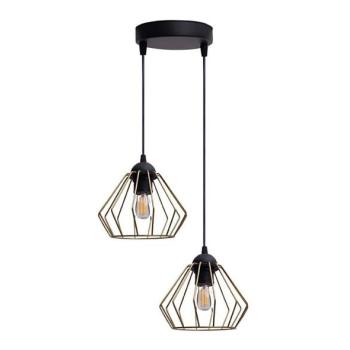 HEXE Csillár zsinóron CEED GOLD 2xE27/60W/230V átm. 28 cm fekete/arany  kép