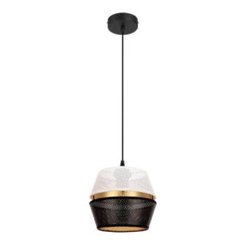 HEXE Csillár zsinóron PARIS 1xE27/60W/230V fehér/fekete/arany  kép