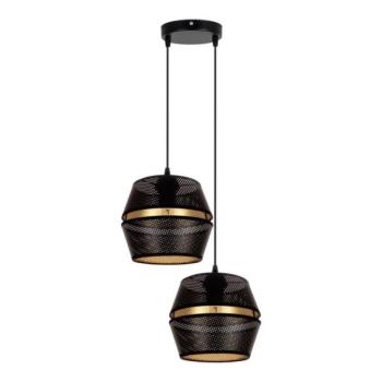 HEXE Csillár zsinóron PARIS 2xE27/60W/230V fekete/arany  kép