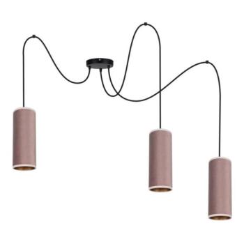 HEXE Láncos lámpa AVALO 3xE27/60W/230V pókháló rózsaszín/réz  kép