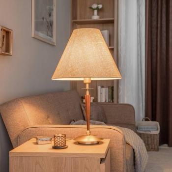 HML-9009-1EB asztali világítás textil árnyékkal kép