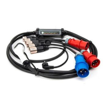  Hordozható elektromos autó töltő 4x Type 2 adapterrel 32A/480V 22kW 5m IP67  kép