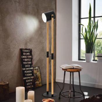Hornwood állólámpa, magasság 140 cm, fekete/barna, acél kép