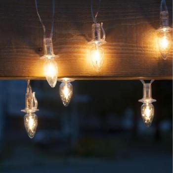  Hosszabbító LED kültéri lánc CONE FILAMENT 20xE10 14m átlátszó/meleg fehér IP44  kép