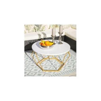 HowHomely DIAMOND konferencia asztal 40x70 cm arany/fehér  kép