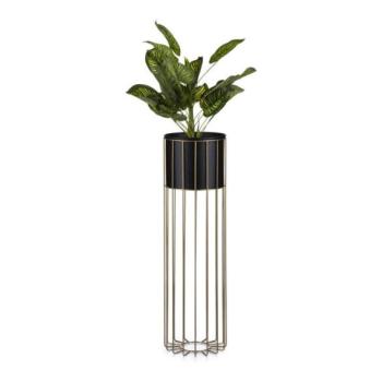 HowHomely Fém virágcserép LOFT 70x20 cm arany/fekete  kép