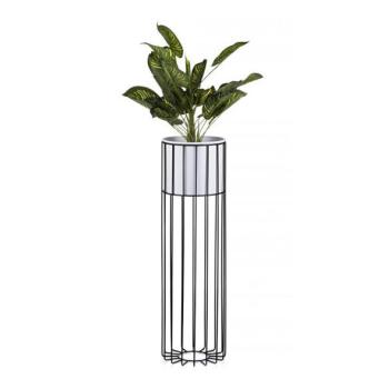 HowHomely Fém virágcserép LOFT 70x20 cm fekete/fehér  kép