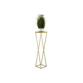 HowHomely LOFT virágtartó állvány 100x24 cm arany/barna  kép