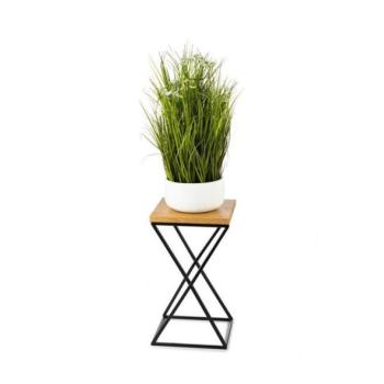 HowHomely LOFT virágtartó állvány 40x24 cm fekete/barna  kép