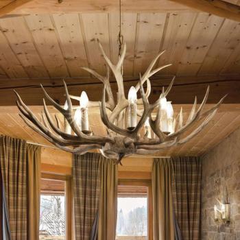 Ideal Lux Chalet csillár, bézs, műgyanta, nyolc lámpa, nyolc lámpa kép