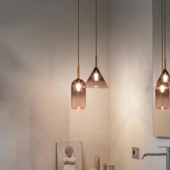 Ideal Lux Empire Cono függesztéklámpa, átlátszó/füstszürke üvegből kép
