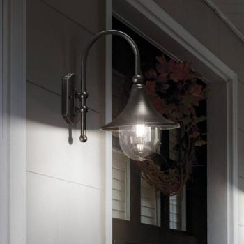 Ideal Lux kültéri fali lámpa Cima, antracit, fém, magasság 46 cm kép