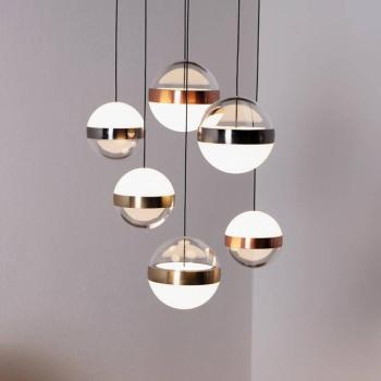 Ideal Lux LED-es függőlámpa Galaxy, 6 lámpás, akril, fém kép
